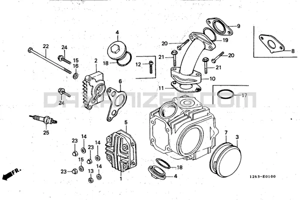 Gasket Dax 12V intake manifold 49cc