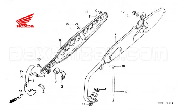 Honda Dax 12V Auspuffblende, schwarz