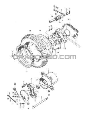 Simmerring Hinterrad Radnabe Dax 26x37x6